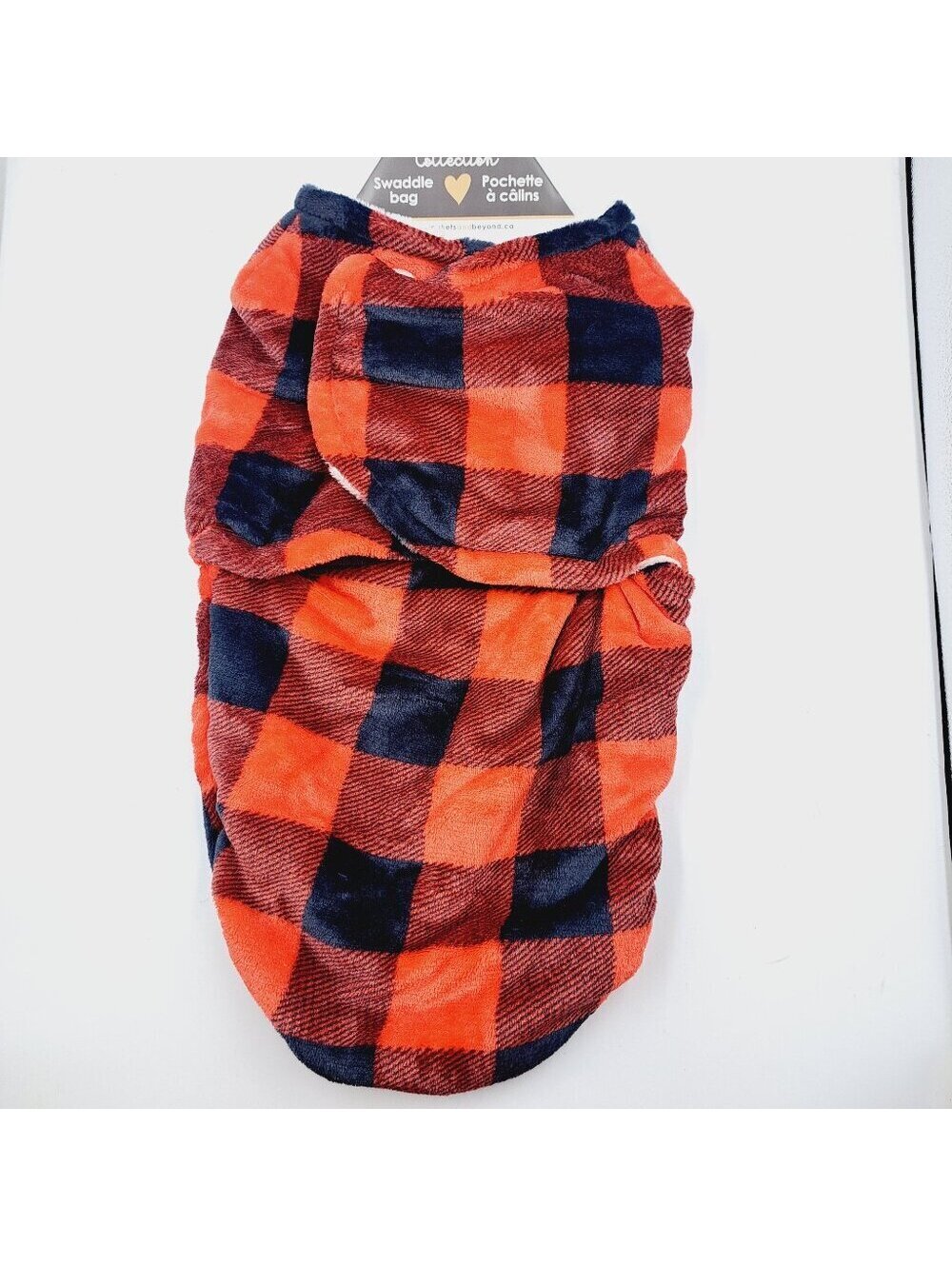 Red/Black Buffalo Plaid Fleece Cozy Baby Winter Holiday Swaddle Bag Sz 0-3 Month